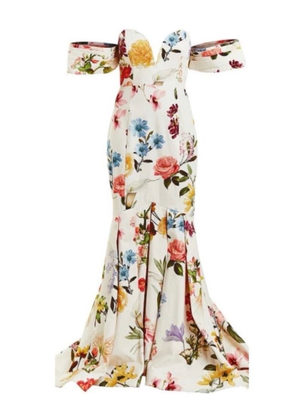 Mestiza New York Gloria Floral Off the Shoulder Mermaid Gown - Picture 3 of 16